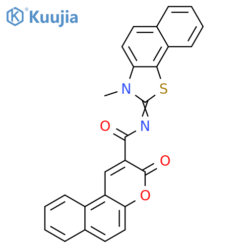 N-(2Z)-3-methyl-2H,3H-naphtho2,1-d1,3thiazol-2-ylidene-3-oxo-3H-benzofchromene-2-carboxamide structure