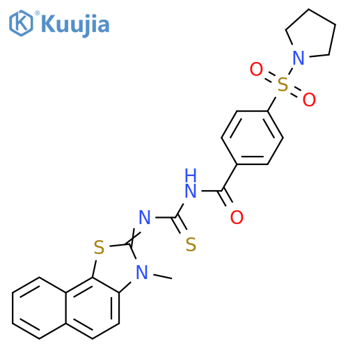 3-(2Z)-3-methyl-2H,3H-naphtho2,1-d1,3thiazol-2-ylidene-1-4-(pyrrolidine-1-sulfonyl)benzoylthiourea structure