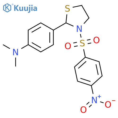Thiazolidine, 2-[4-(dimethylamino)phenyl]-3-[(4-nitrophenyl)sulfonyl]- (9ci) structure