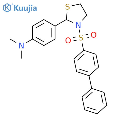 Thiazolidine, 3-([1,1-biphenyl]-4-ylsulfonyl)-2-[4-(dimethylamino)phenyl]- (9CI) structure