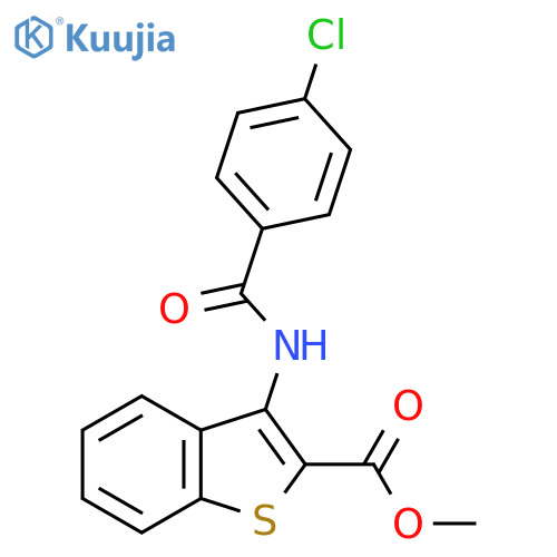 methyl 3-(4-chlorobenzamido)-1-benzothiophene-2-carboxylate structure