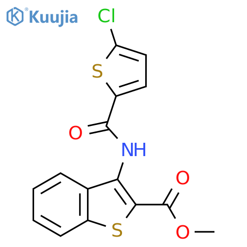 Methyl 3-(5-chlorothiophene-2-carboxamido)benzo[b]thiophene-2-carboxylate structure