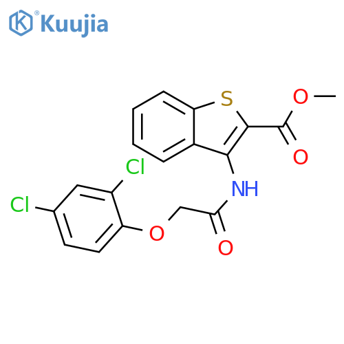 methyl 3-2-(2,4-dichlorophenoxy)acetamido-1-benzothiophene-2-carboxylate structure