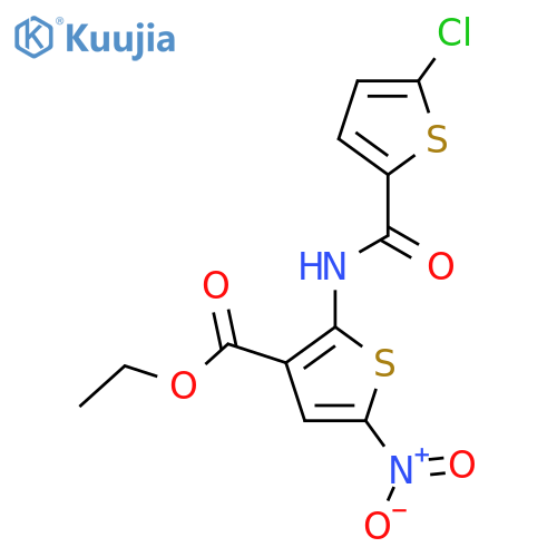 ethyl 2-(5-chlorothiophene-2-amido)-5-nitrothiophene-3-carboxylate structure