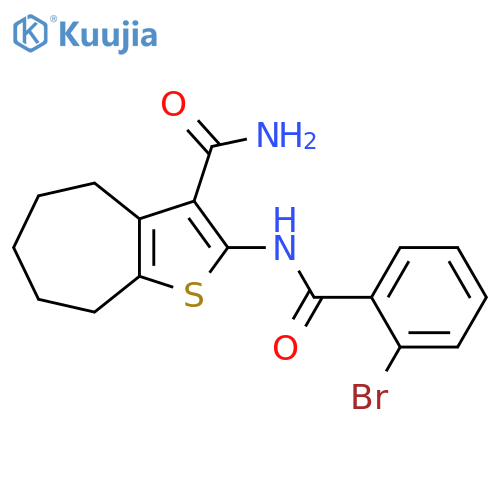 2-(2-bromobenzamido)-4H,5H,6H,7H,8H-cycloheptabthiophene-3-carboxamide structure