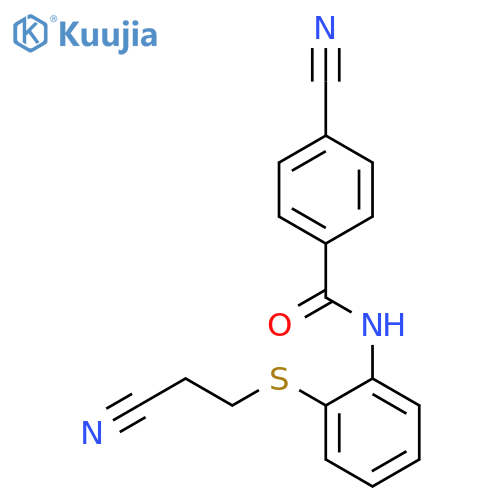 4-cyano-N-{2-[(2-cyanoethyl)sulfanyl]phenyl}benzamide structure