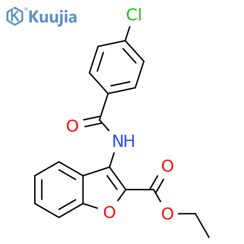 ethyl 3-(4-chlorobenzamido)-1-benzofuran-2-carboxylate structure