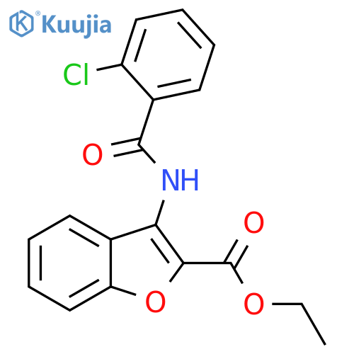 ethyl 3-(2-chlorobenzamido)-1-benzofuran-2-carboxylate structure