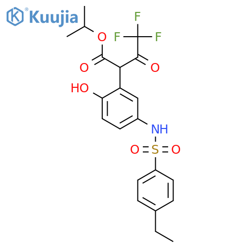 propan-2-yl 2-5-(4-ethylbenzenesulfonamido)-2-hydroxyphenyl-4,4,4-trifluoro-3-oxobutanoate structure