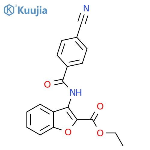 ethyl 3-(4-cyanobenzamido)-1-benzofuran-2-carboxylate structure