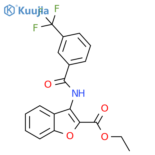 ethyl 3-3-(trifluoromethyl)benzamido-1-benzofuran-2-carboxylate structure