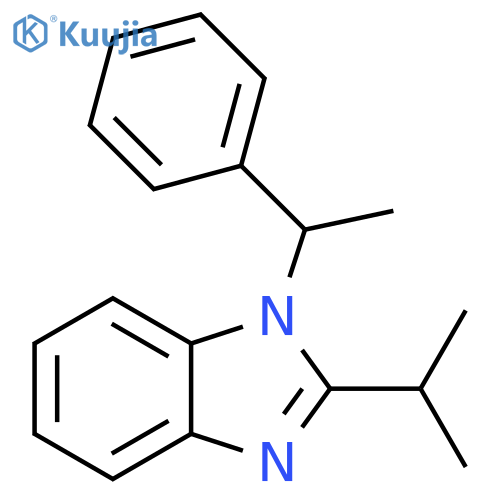 1-(1-phenylethyl)-2-(propan-2-yl)-1H-1,3-benzodiazole structure