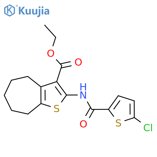 ethyl 2-(5-chlorothiophene-2-amido)-4H,5H,6H,7H,8H-cycloheptabthiophene-3-carboxylate structure