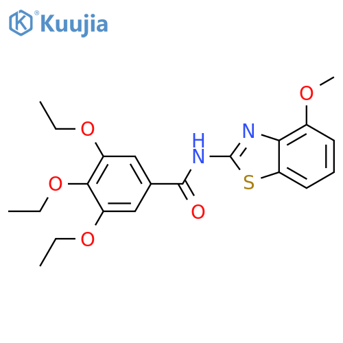 3,4,5-triethoxy-N-(4-methoxy-1,3-benzothiazol-2-yl)benzamide structure