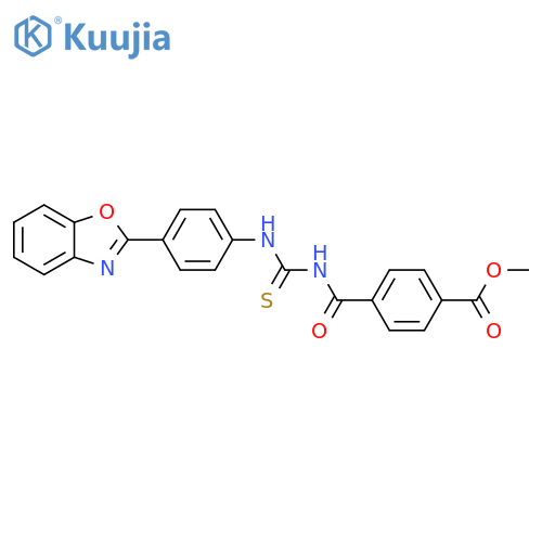 methyl 4-({4-(1,3-benzoxazol-2-yl)phenylcarbamothioyl}amino)carbonylbenzoate structure