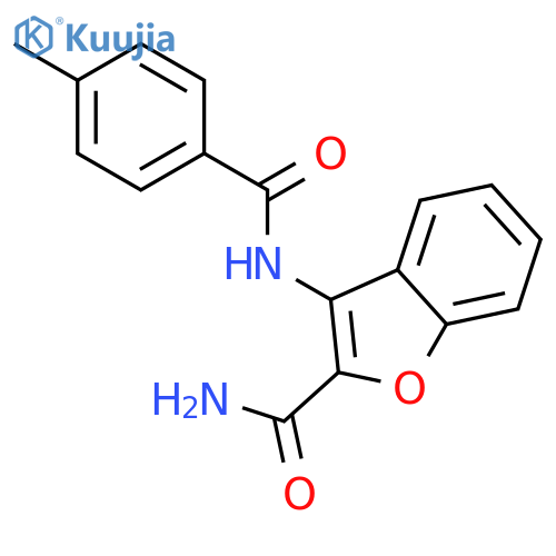 3-(4-methylbenzamido)-1-benzofuran-2-carboxamide structure