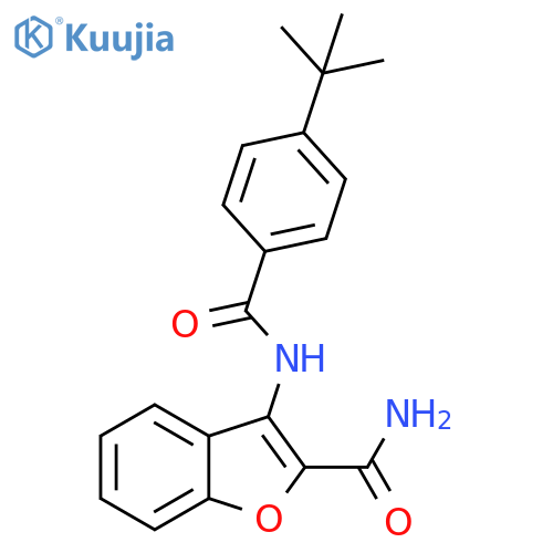 3-(4-tert-butylbenzamido)-1-benzofuran-2-carboxamide structure