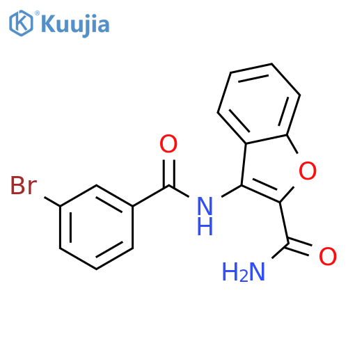 3-(3-bromobenzamido)-1-benzofuran-2-carboxamide structure