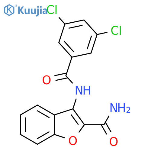 3-(3,5-dichlorobenzamido)-1-benzofuran-2-carboxamide structure