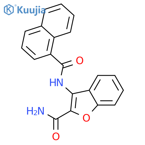 3-(naphthalene-1-amido)-1-benzofuran-2-carboxamide structure