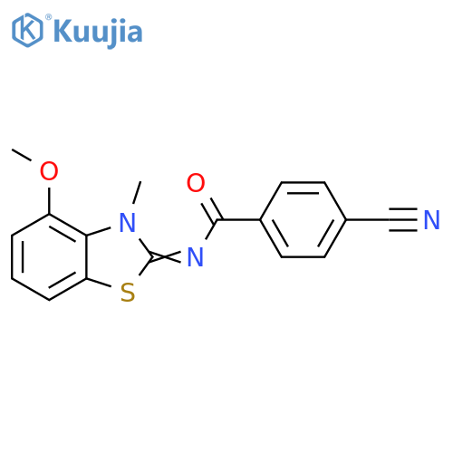 4-cyano-N-[(2E)-4-methoxy-3-methyl-2,3-dihydro-1,3-benzothiazol-2-ylidene]benzamide structure