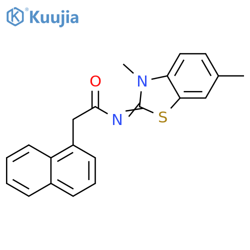 N-(2E)-3,6-dimethyl-2,3-dihydro-1,3-benzothiazol-2-ylidene-2-(naphthalen-1-yl)acetamide structure