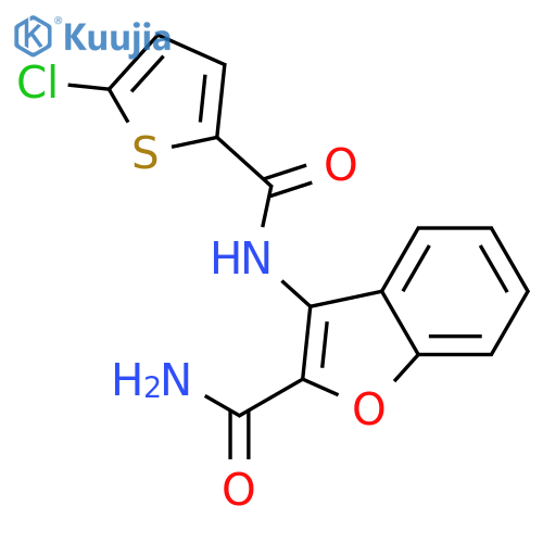 3-(5-chlorothiophene-2-amido)-1-benzofuran-2-carboxamide structure