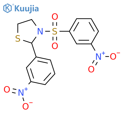 Thiazolidine, 2-(3-nitrophenyl)-3-[(3-nitrophenyl)sulfonyl]- (9CI) structure