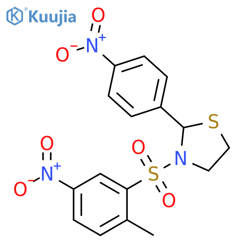Thiazolidine, 3-[(2-methyl-5-nitrophenyl)sulfonyl]-2-(4-nitrophenyl)- (9CI) structure