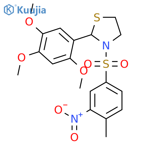 3-[(4-methyl-3-nitrophenyl)sulfonyl]-2-(2,4,5-trimethoxyphenyl)-1 ,3-thiazolidine structure