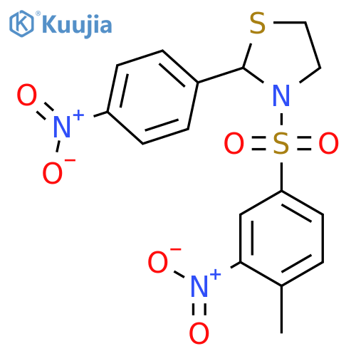 3-(4-Methyl-3-nitrophenyl)sulfonyl-2-(4-nitrophenyl)-1,3-thiazolidine structure