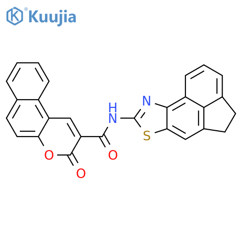 3-oxo-N-{5-thia-3-azatetracyclo6.6.1.0^{2,6}.0^{11,15}pentadeca-1(15),2(6),3,7,11,13-hexaen-4-yl}-3H-benzofchromene-2-carboxamide structure