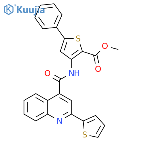 methyl 5-phenyl-3-2-(thiophen-2-yl)quinoline-4-amidothiophene-2-carboxylate structure
