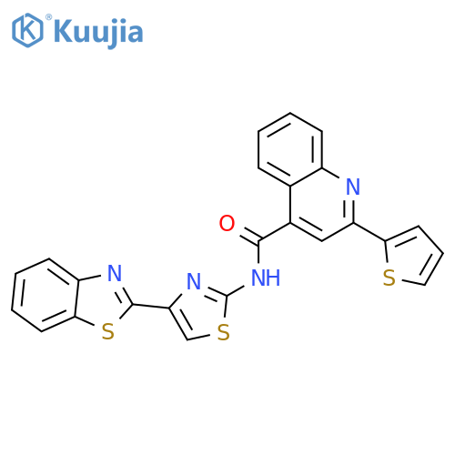 N-4-(1,3-benzothiazol-2-yl)-1,3-thiazol-2-yl-2-(thiophen-2-yl)quinoline-4-carboxamide structure