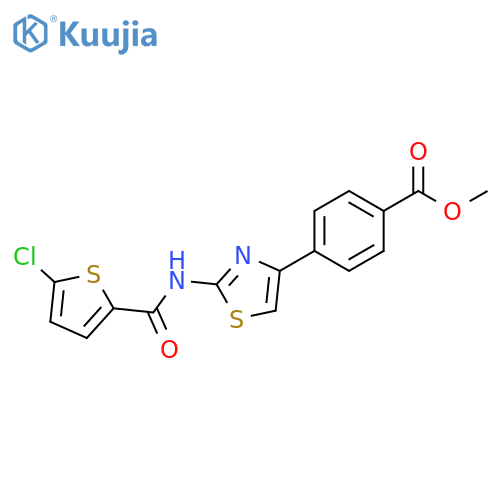 methyl 4-2-(5-chlorothiophene-2-amido)-1,3-thiazol-4-ylbenzoate structure