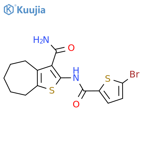 5-bromo-N-{3-carbamoyl-4H,5H,6H,7H,8H-cycloheptabthiophen-2-yl}thiophene-2-carboxamide structure