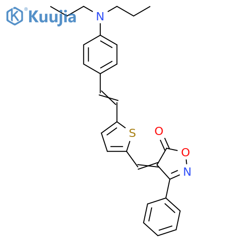 5(4H)-Isoxazolone, 4-[[5-[2-[4-(dipropylamino)phenyl]ethenyl]-2-thienyl]methylene]-3-phenyl- structure