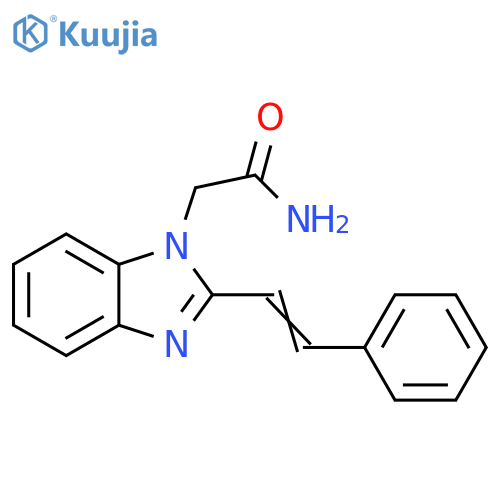 2-{2-(E)-2-phenylethenyl-1H-1,3-benzodiazol-1-yl}acetamide structure