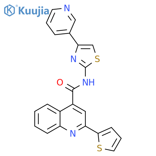 N-4-(pyridin-3-yl)-1,3-thiazol-2-yl-2-(thiophen-2-yl)quinoline-4-carboxamide structure