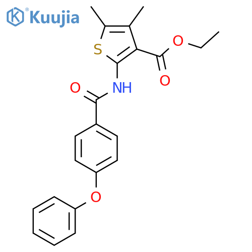 ethyl 4,5-dimethyl-2-(4-phenoxybenzamido)thiophene-3-carboxylate structure