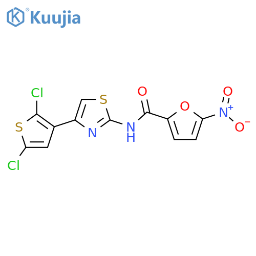 N-4-(2,5-dichlorothiophen-3-yl)-1,3-thiazol-2-yl-5-nitrofuran-2-carboxamide structure