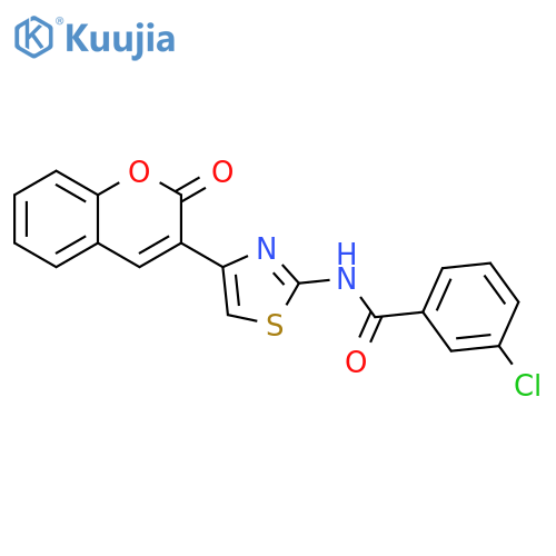 3-chloro-N-4-(2-oxo-2H-chromen-3-yl)-1,3-thiazol-2-ylbenzamide structure