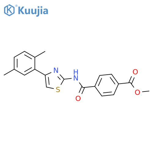 methyl 4-{4-(2,5-dimethylphenyl)-1,3-thiazol-2-ylcarbamoyl}benzoate structure