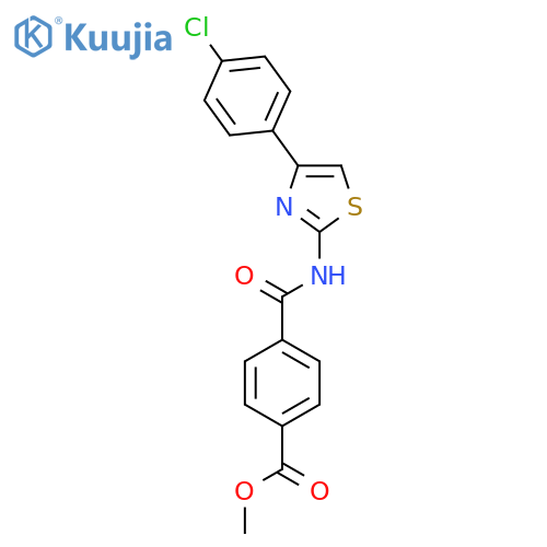 methyl 4-{4-(4-chlorophenyl)-1,3-thiazol-2-ylcarbamoyl}benzoate structure