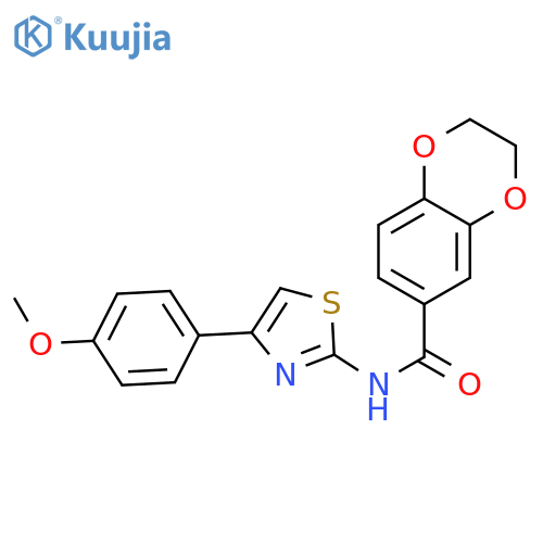 N-4-(4-methoxyphenyl)-1,3-thiazol-2-yl-2,3-dihydro-1,4-benzodioxine-6-carboxamide structure