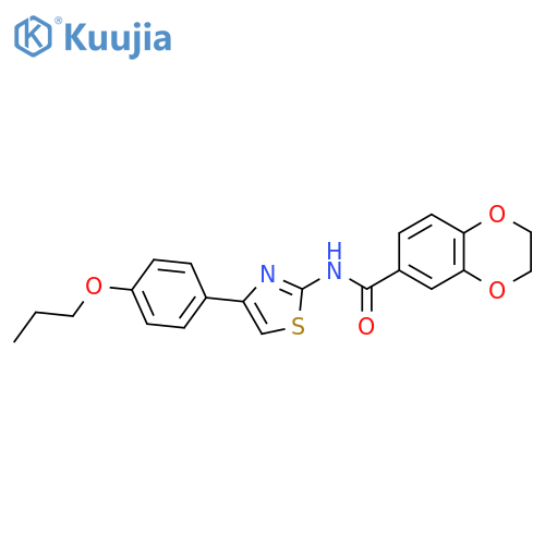 N-4-(4-propoxyphenyl)-1,3-thiazol-2-yl-2,3-dihydro-1,4-benzodioxine-6-carboxamide structure