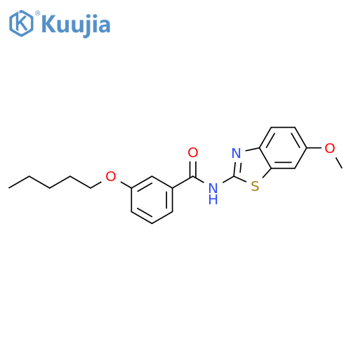 N-(6-methoxy-1,3-benzothiazol-2-yl)-3-(pentyloxy)benzamide structure