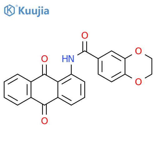 N-(9,10-dioxo-9,10-dihydroanthracen-1-yl)-2,3-dihydro-1,4-benzodioxine-6-carboxamide structure