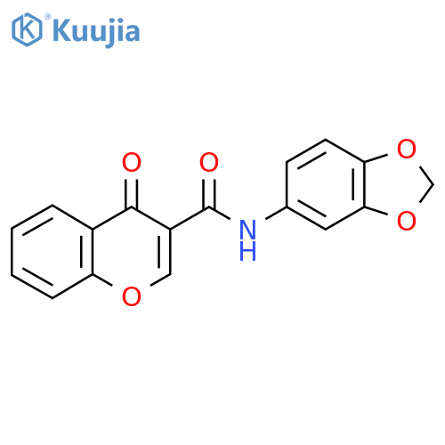 N-(2H-1,3-benzodioxol-5-yl)-4-oxo-4H-chromene-3-carboxamide structure
