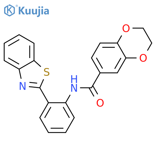 N-2-(1,3-benzothiazol-2-yl)phenyl-2,3-dihydro-1,4-benzodioxine-6-carboxamide structure